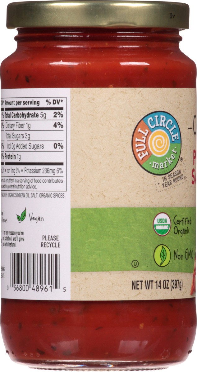 slide 8 of 9, Full Circle Market Organic No Sugar Added Pizza Sauce 14 oz, 14 oz