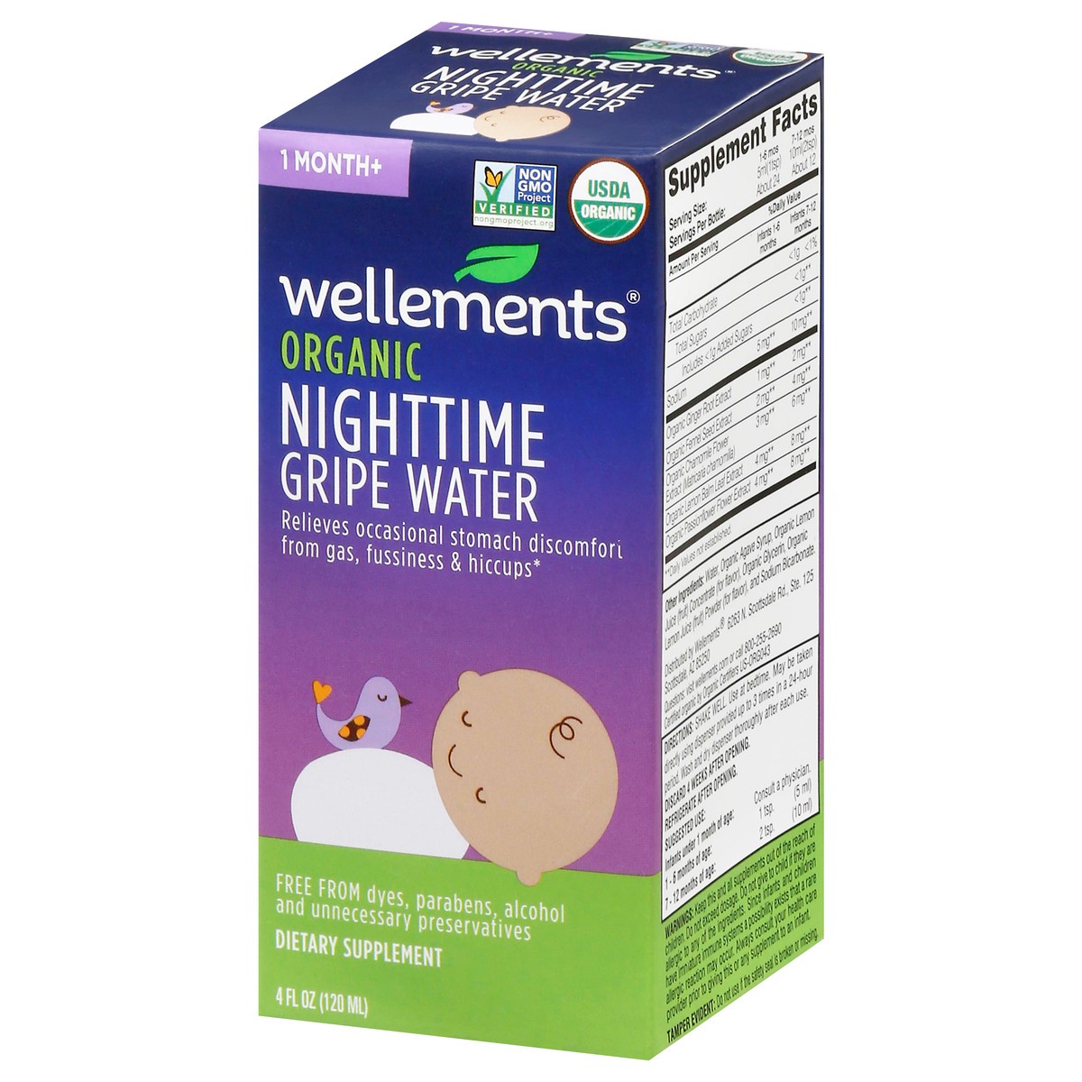 slide 7 of 9, Wellements Organic 1 Month+ Nighttime Gripe Water 4 fl oz, 4 fl oz