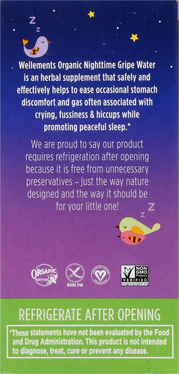 slide 8 of 9, Wellements Organic 1 Month+ Nighttime Gripe Water 4 fl oz, 4 fl oz