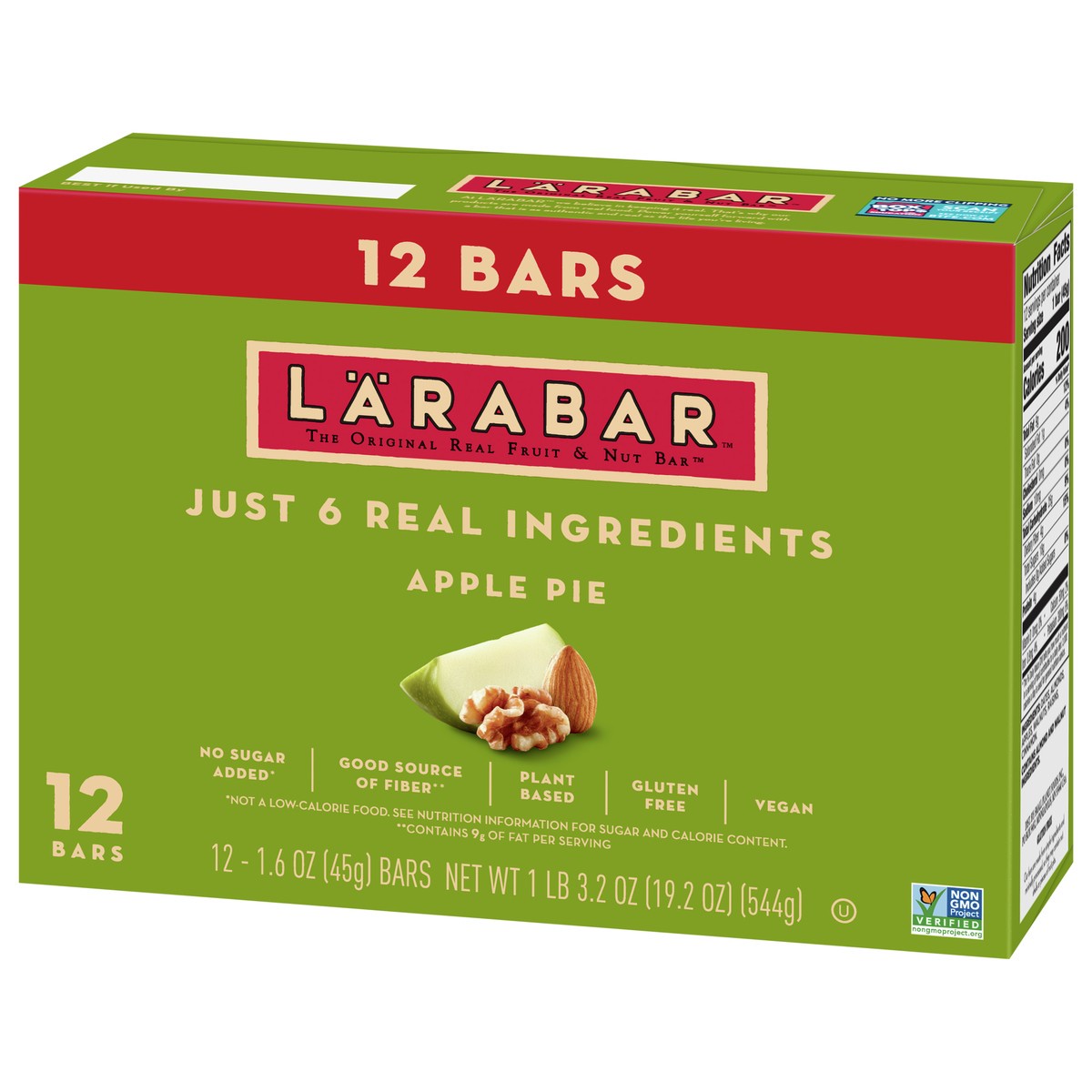 slide 9 of 9, LÄRABAR Apple Pie, Gluten Free Vegan Fruit & Nut Bars, 1.6 oz bars, 12 ct, 12 ct