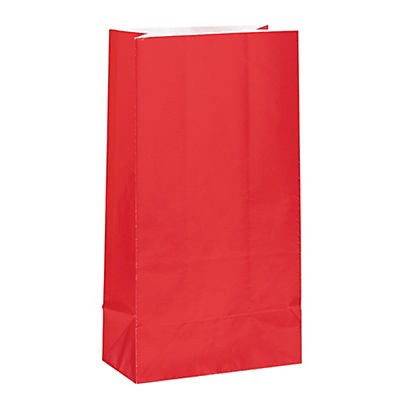 slide 1 of 1, Unique Industries Red Paper Party Bags, 12 ct