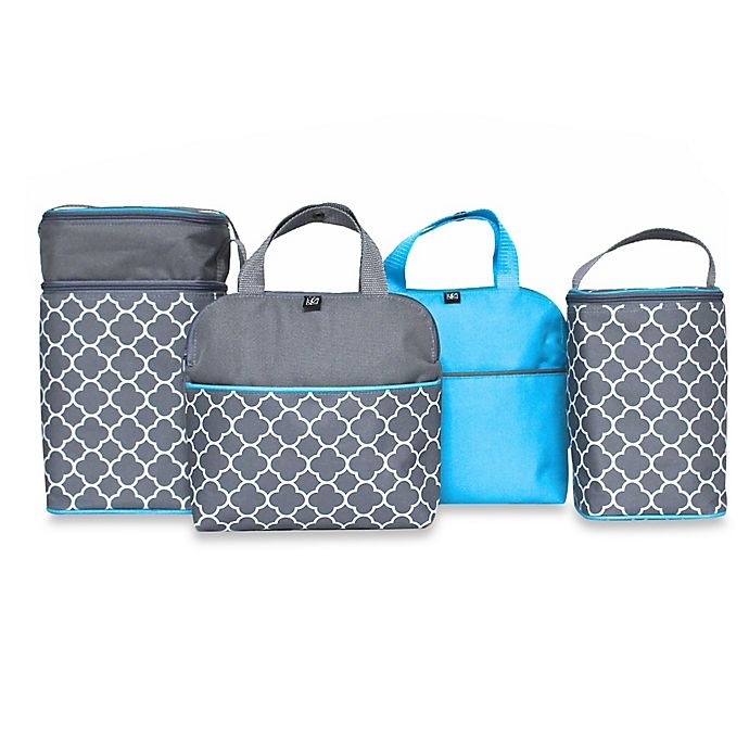 slide 3 of 3, J.L. Childress Tall TwoCOOL Clover Insulated Cooler - Grey/Teal, 2 ct