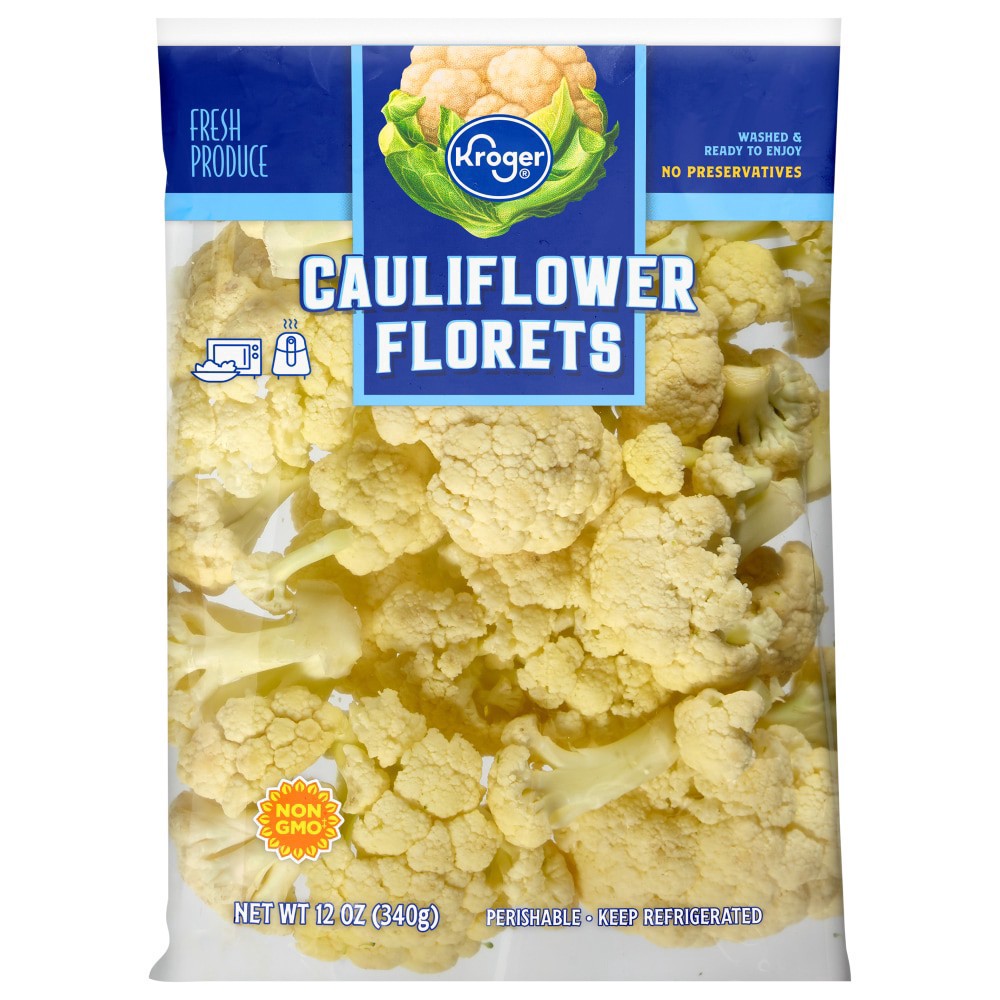slide 1 of 2, Kroger Cauliflower Florets, 12 oz