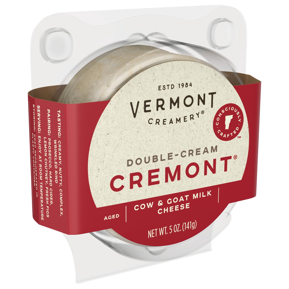 slide 5 of 13, Vermont Creamery Double-Cream Cremont Cow & Goat Milk Cheese 5 oz. Pack, 5 oz