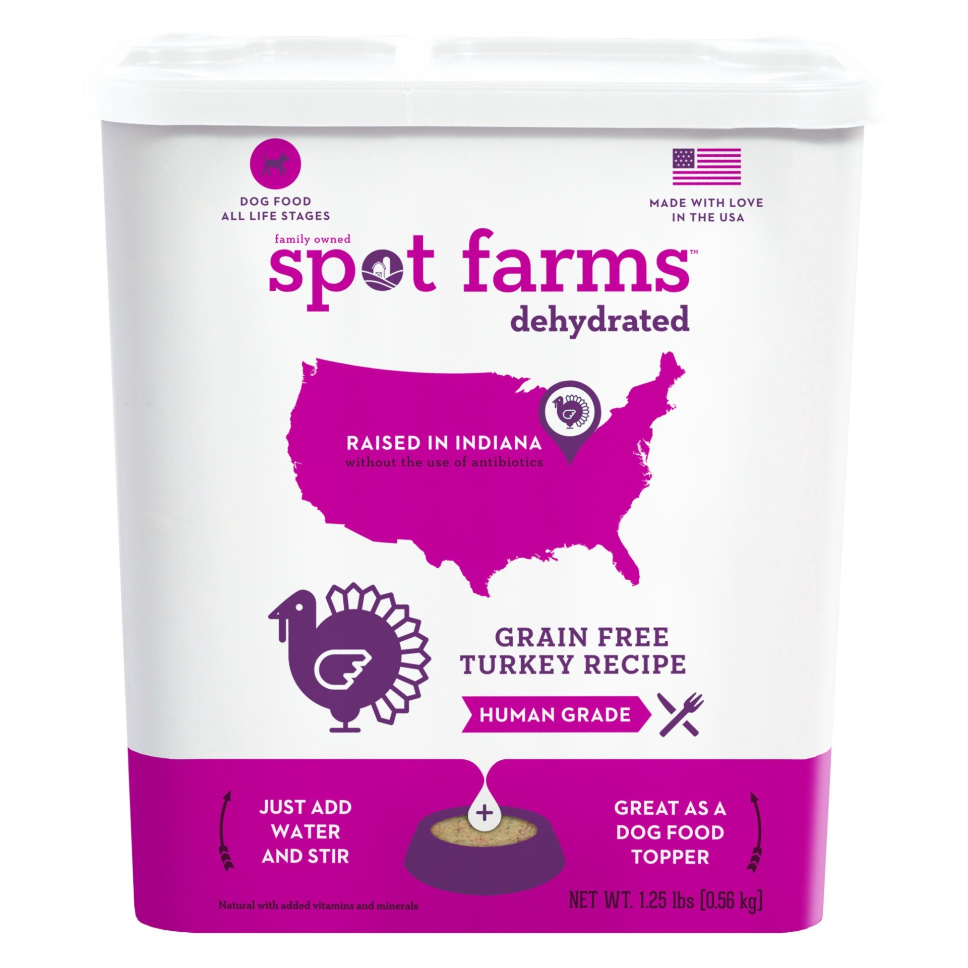 slide 1 of 1, Spot Farms Dehydrated Grain Free Turkey Dog Food, 1.25 lb