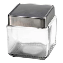Anchor Hocking Stackable Glass Jar with Brushed Aluminum Lid