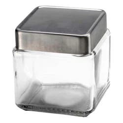 Anchor Hocking Stackable Glass Jar with Brushed Aluminum Lid