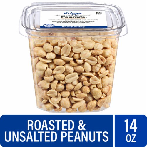 slide 1 of 1, Kroger® Roasted and Unsalted Peanuts, 14 oz