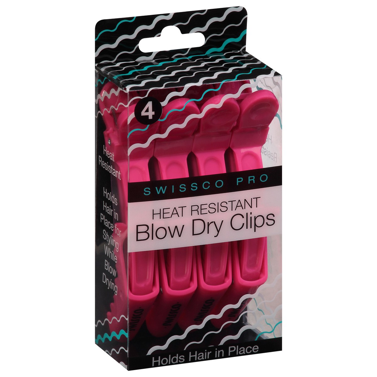 slide 5 of 10, Swissco Pro Heat Resistant Blow Dry Clips 4 ea Pack, 4 ct