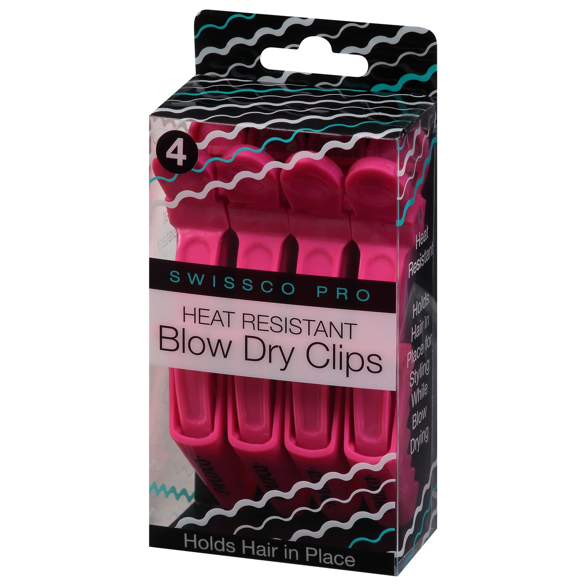 slide 2 of 10, Swissco Pro Heat Resistant Blow Dry Clips 4 ea Pack, 4 ct