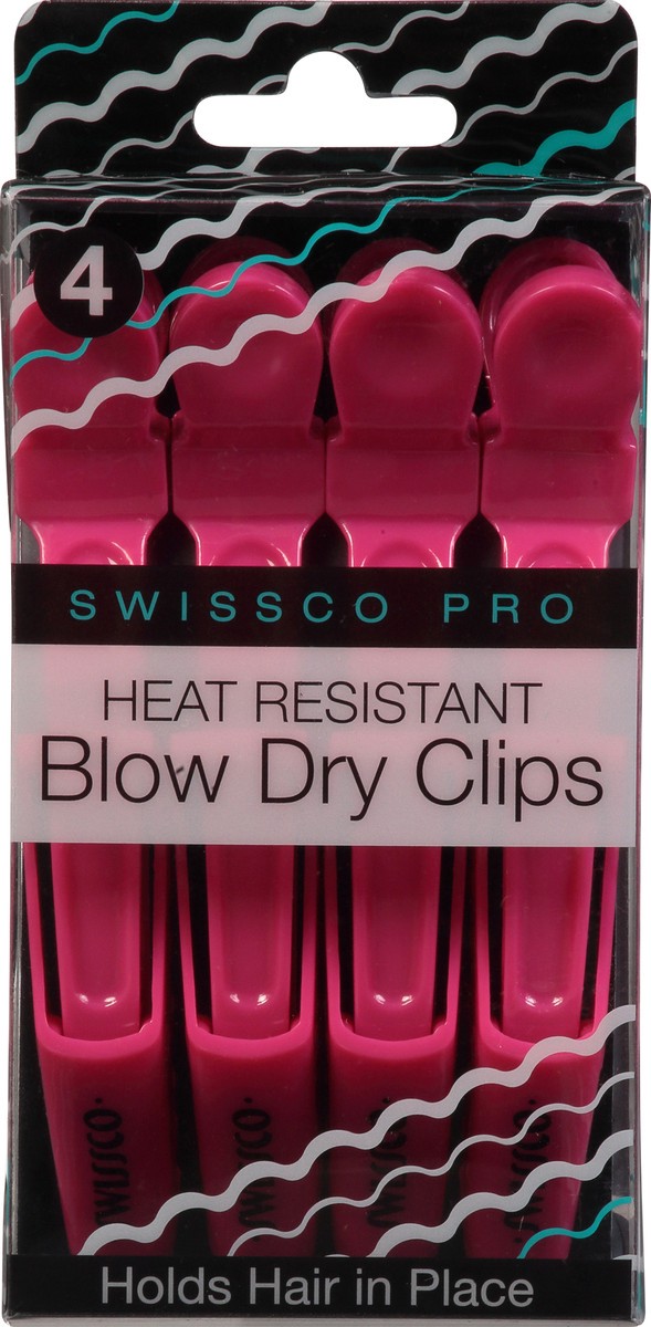 slide 8 of 10, Swissco Pro Heat Resistant Blow Dry Clips 4 ea Pack, 4 ct