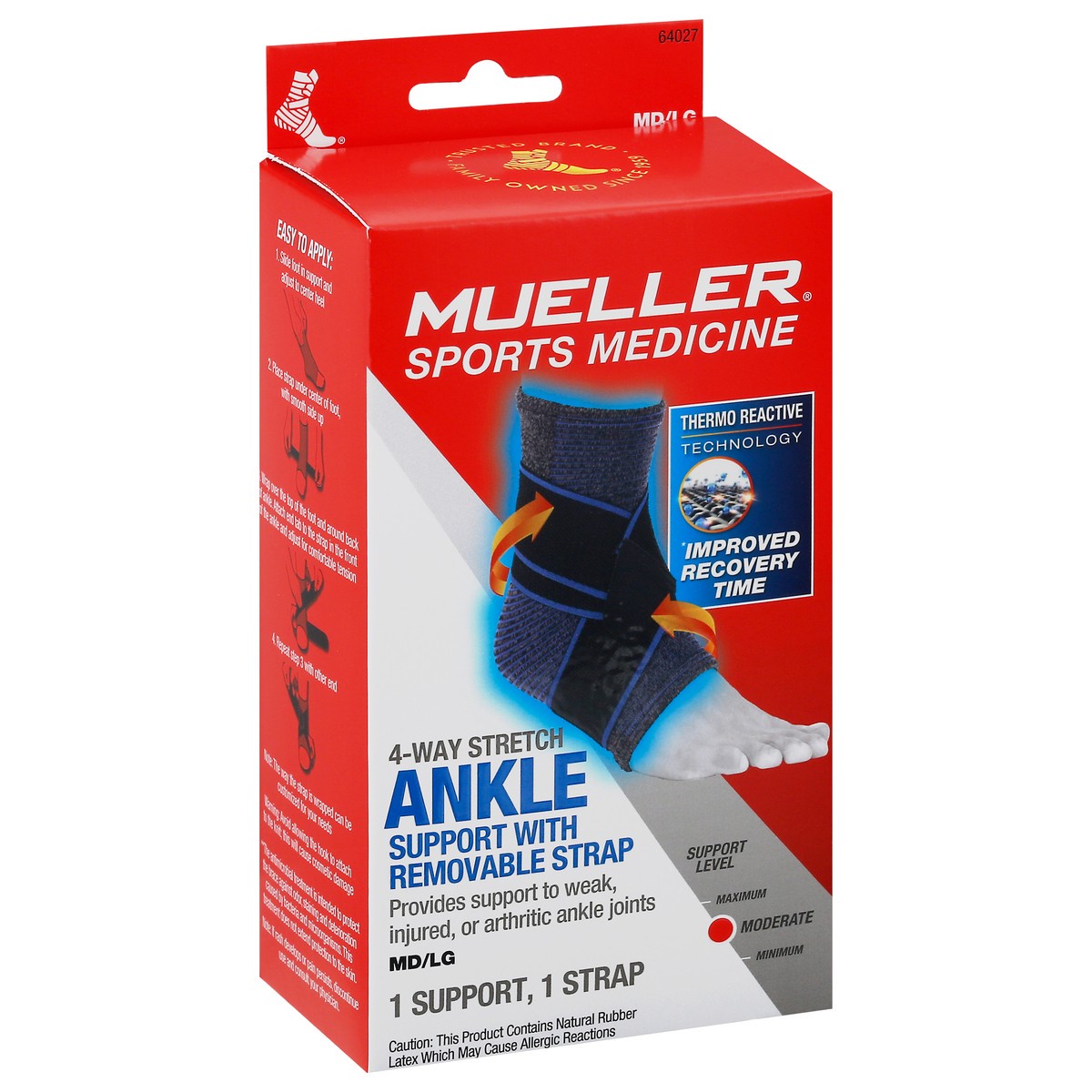 slide 6 of 11, Mueller 4-Way Ankle Support with Removable Strap M/L, 1 ct