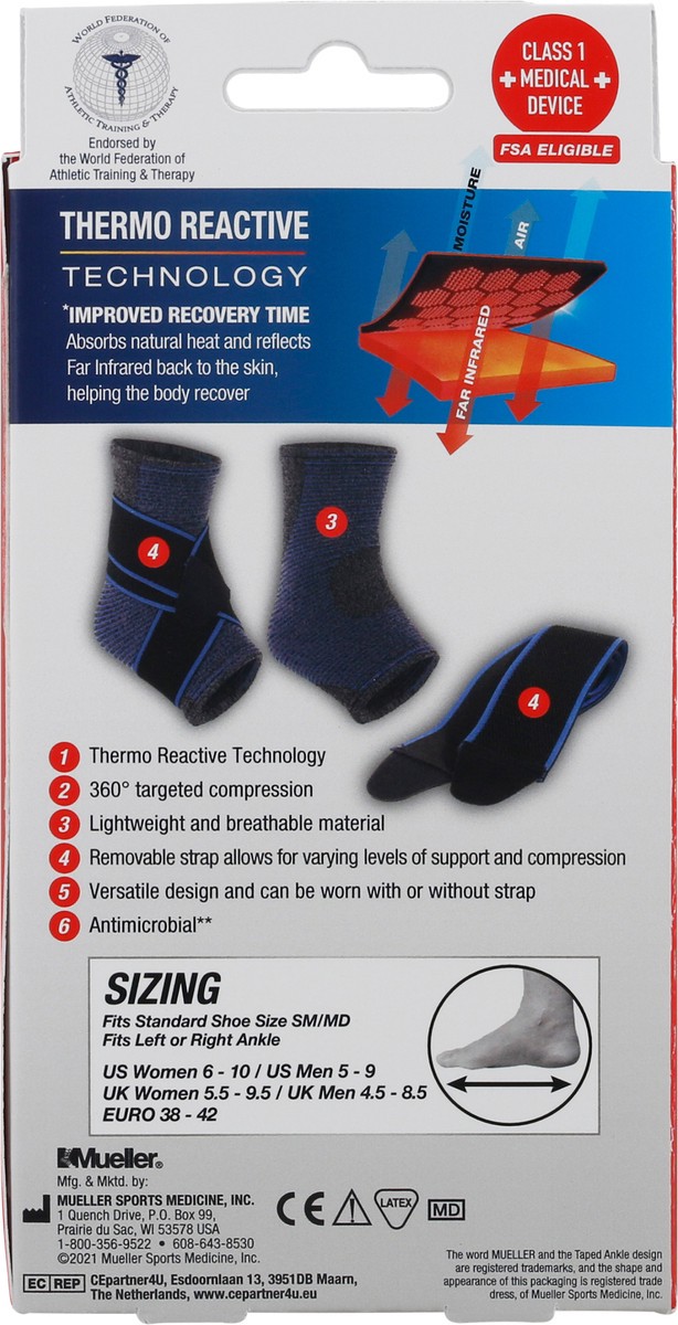 slide 5 of 11, Mueller 4-Way Ankle Support with Removable Strap M/L, 1 ct