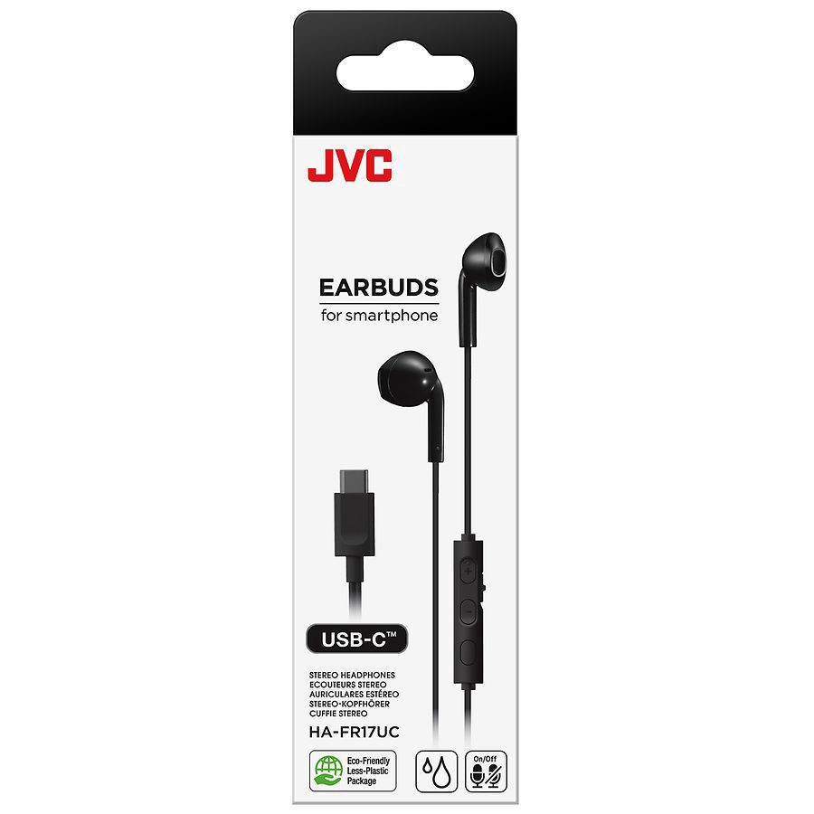 slide 1 of 3, JVC Wired Earbuds with USB-C, 1 pair