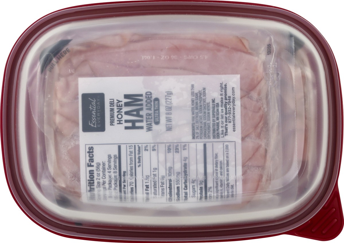 slide 4 of 6, Essential Everyday Ham, Honey, Premium Deli, Ultra Thin, 2 ct
