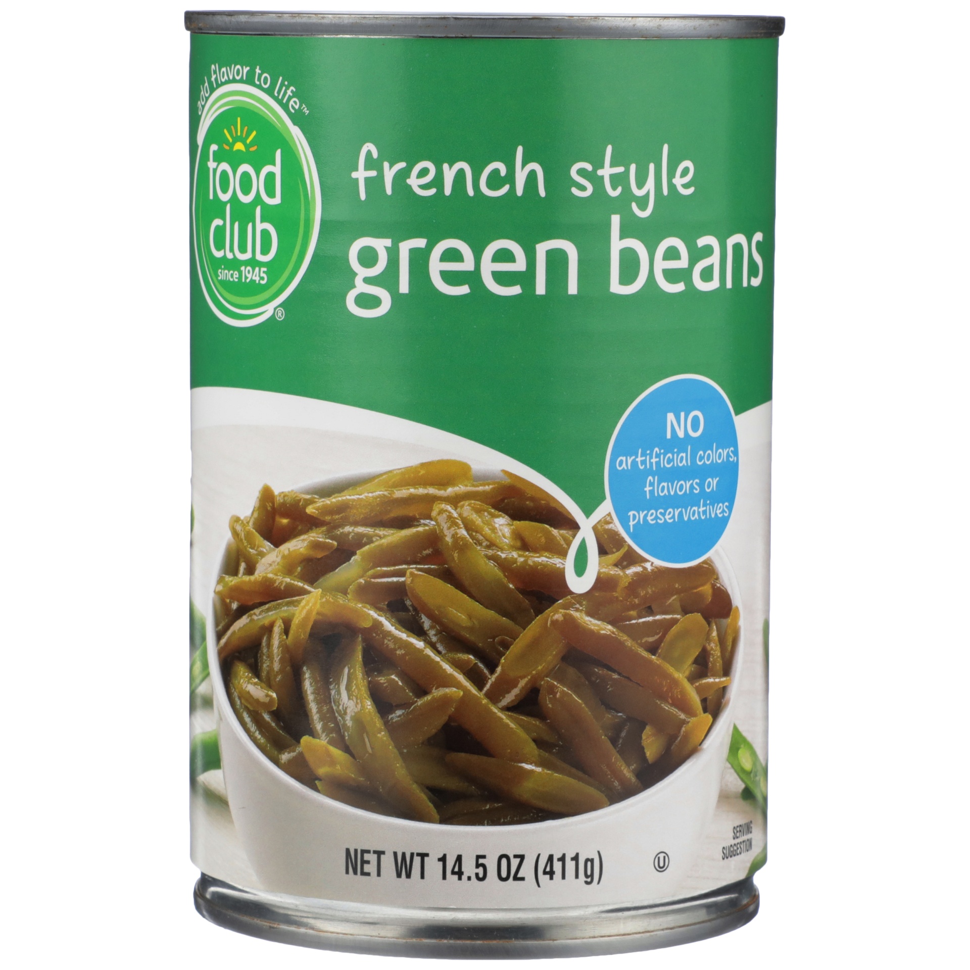slide 1 of 6, Food Club French Style Cut Green Beans, 14.5 oz