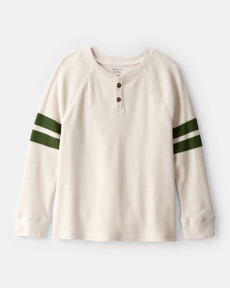 slide 1 of 2, Carter's Carters Boys Stripe Thermal Long-Sleeve Henley T-Shirt - Cream Cream 8, 1 ct
