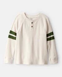 Carter's Carters Boys Stripe Thermal Long-Sleeve Henley T-Shirt - Cream Cream 8
