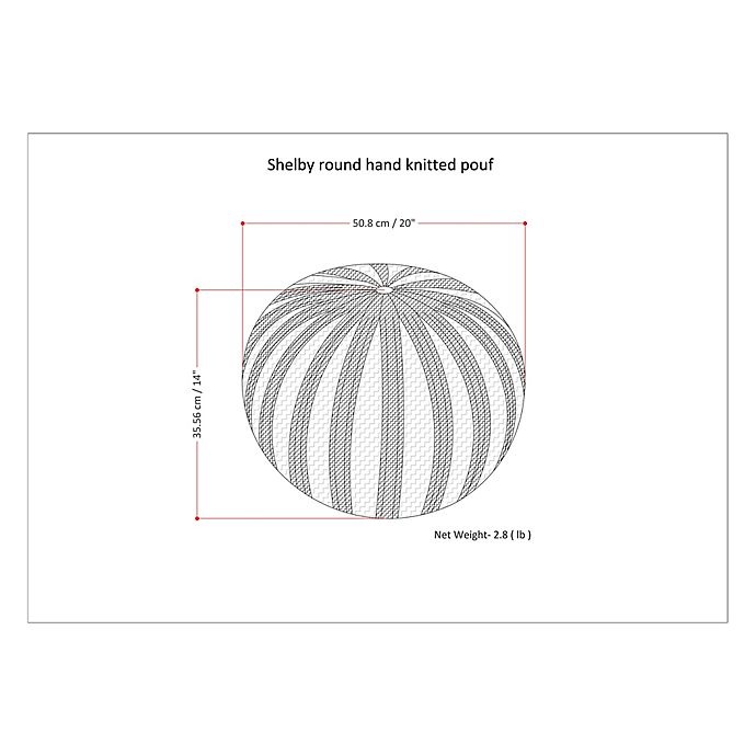 slide 5 of 5, Simpli Home Shelby Cotton Round Pouf - Dove, 1 ct