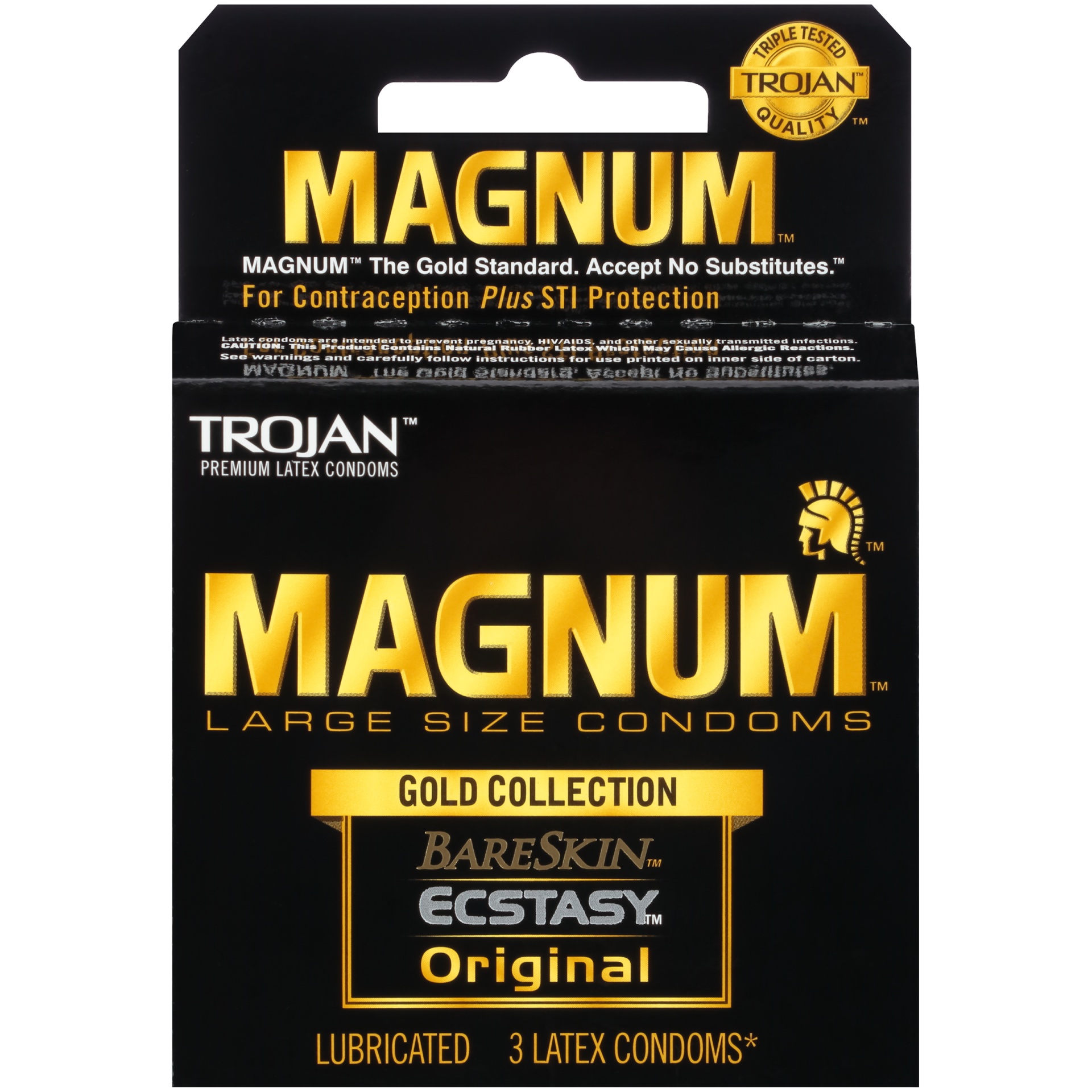 slide 1 of 1, Trojan Magnum Gold, 3 ct