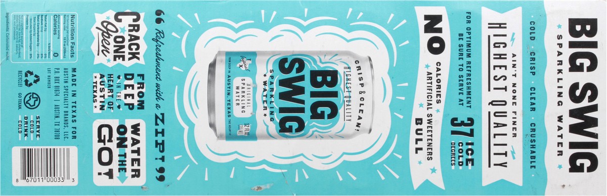 slide 4 of 9, Big Swig Sparkling Water - Original - 12 ct; 12 fl oz, 12 ct; 12 fl oz