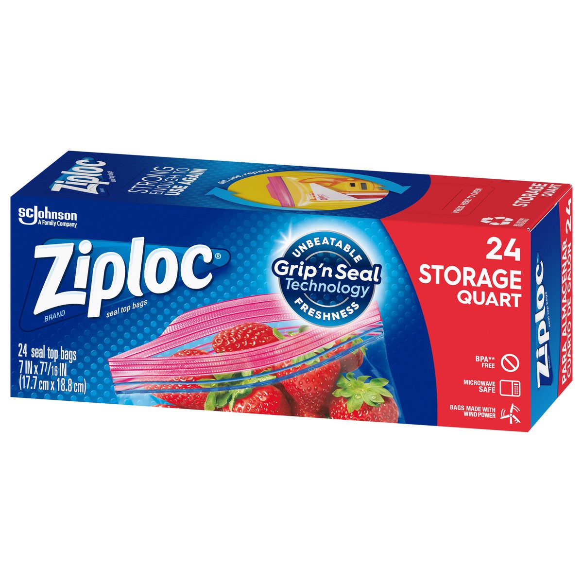 slide 2 of 7, Ziploc Quart Storage Bags, 