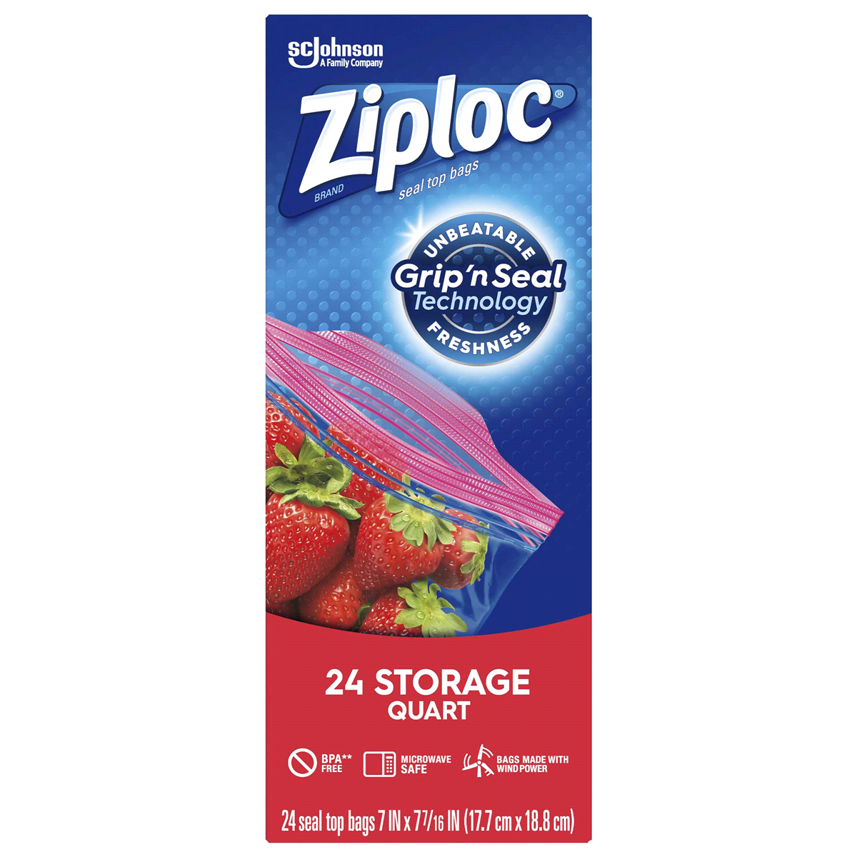 slide 1 of 7, Ziploc Quart Storage Bags, 24 ct
