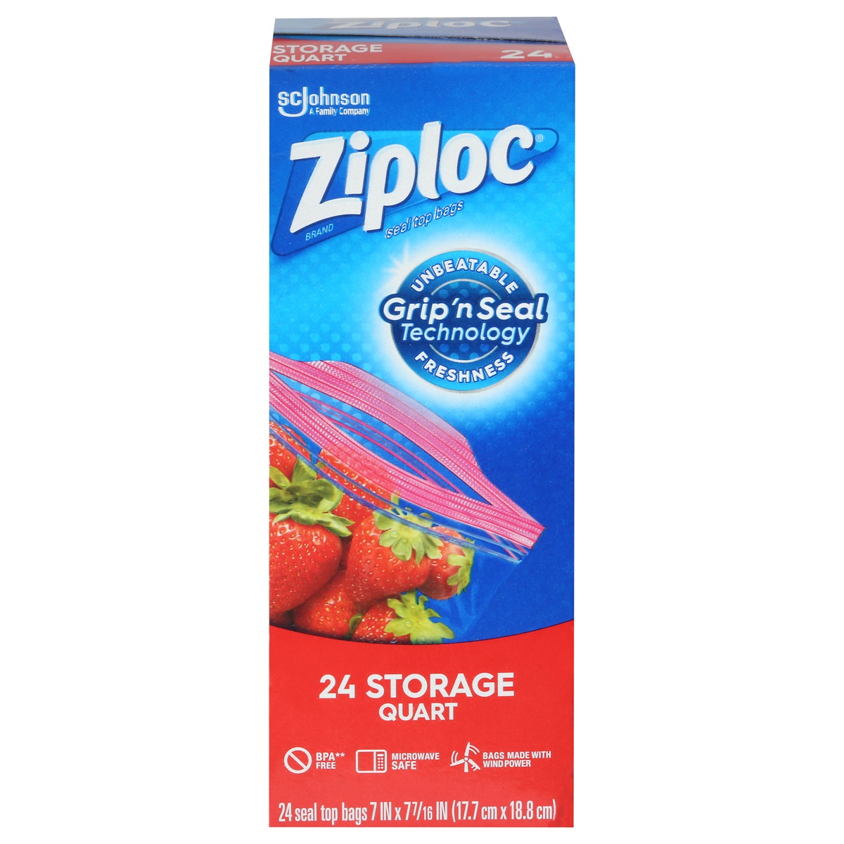 slide 1 of 7, Ziploc Quart Storage Bags, 24 ct