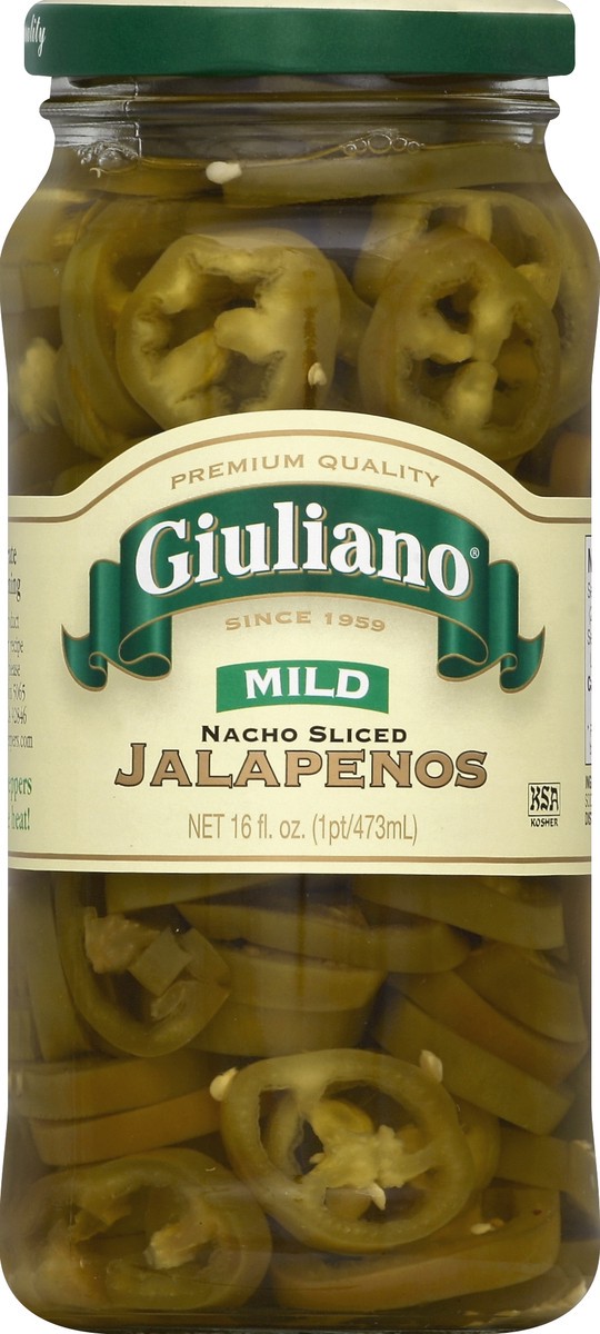 slide 2 of 2, Giuliano Jalapenos, Nacho Sliced, Mild, 16 oz