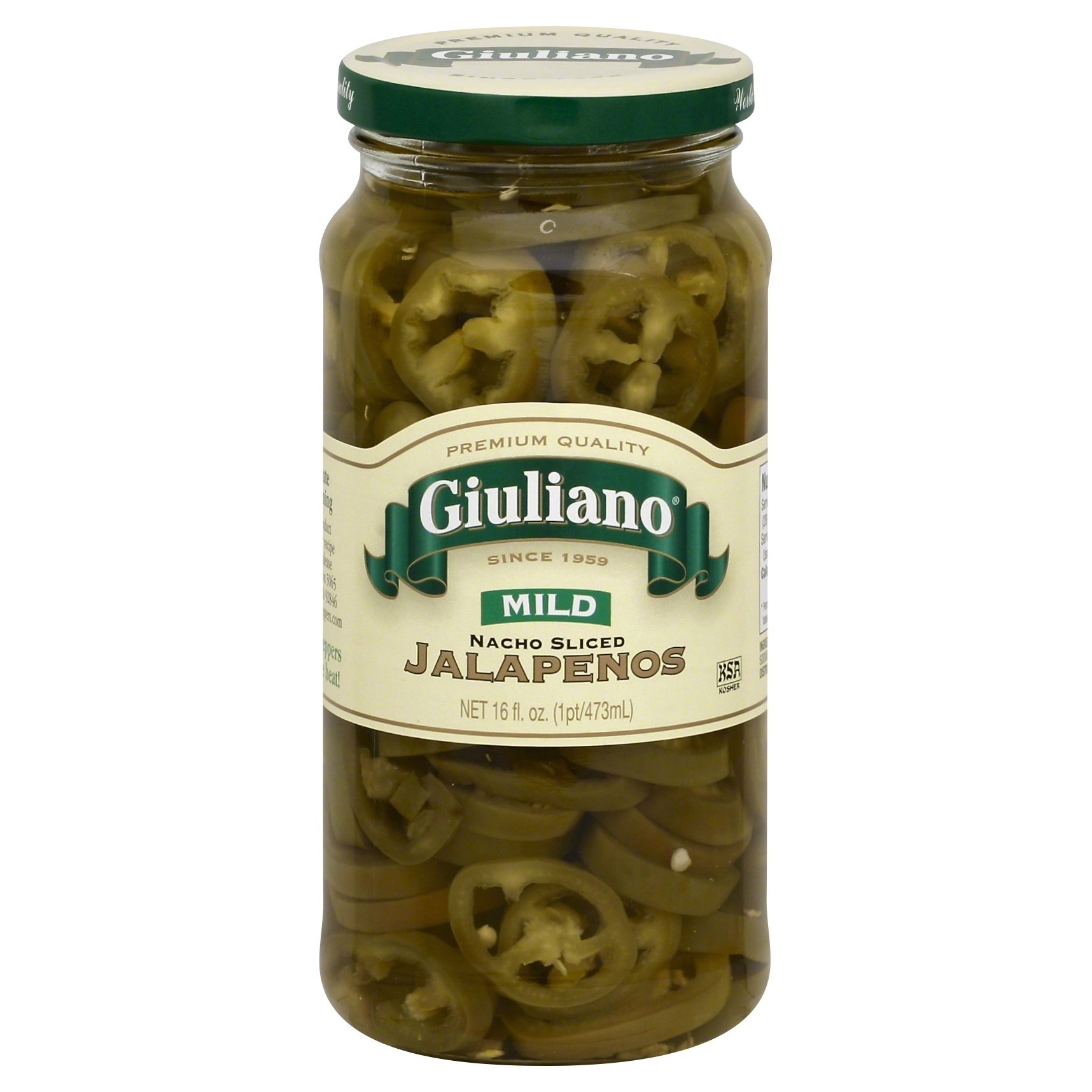 slide 1 of 2, Giuliano Jalapenos, Nacho Sliced, Mild, 16 oz