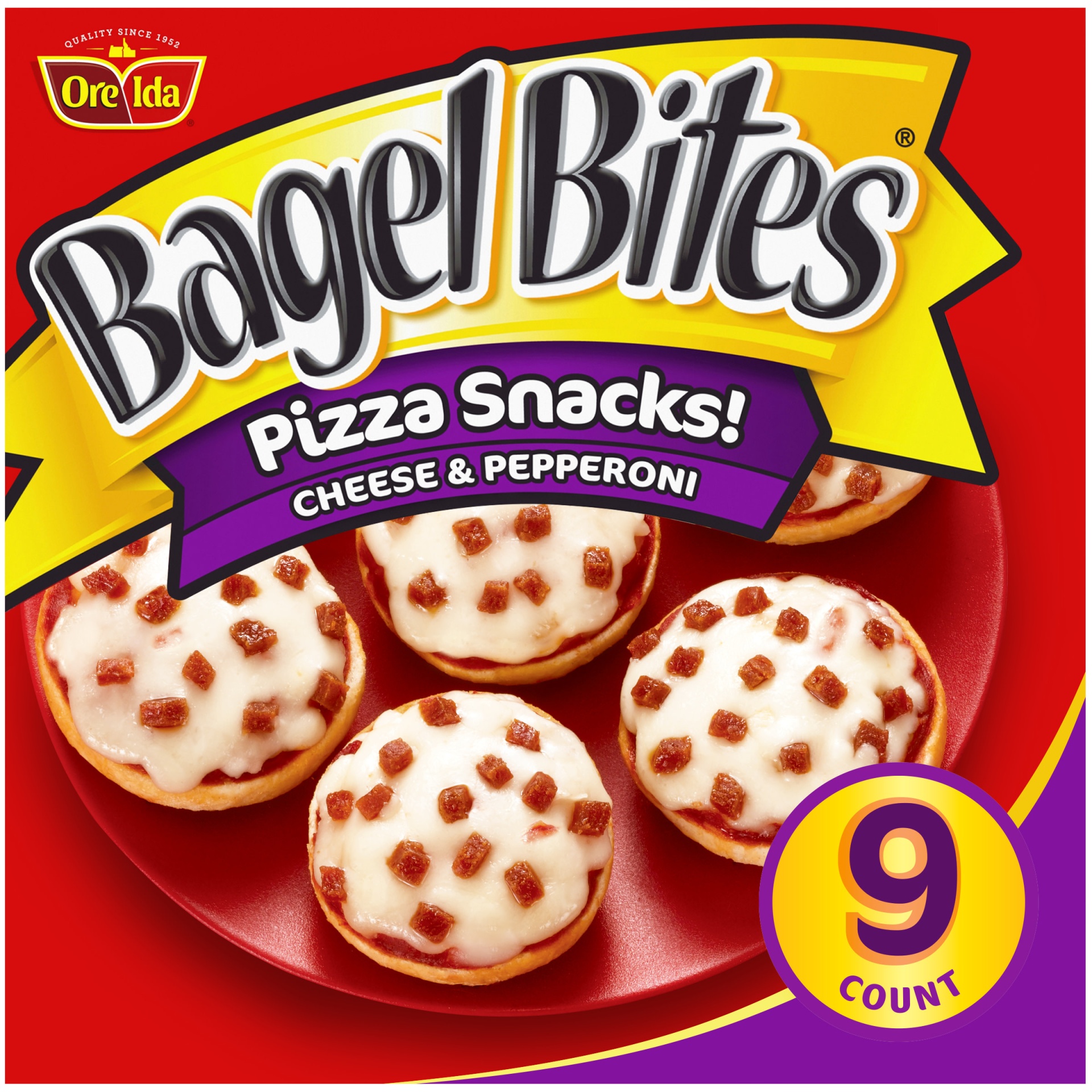 slide 1 of 1, Bagel Bites Cheese & Pepperoni Mini Pizza Bagel Frozen Snacks, 7 oz; 9 ct