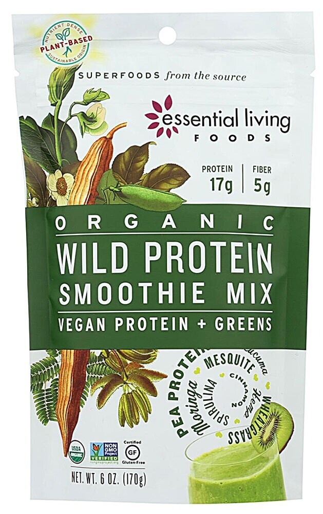 slide 1 of 1, Essential Living Foods Organic Wild Protein Smoothie Mix, 6 oz