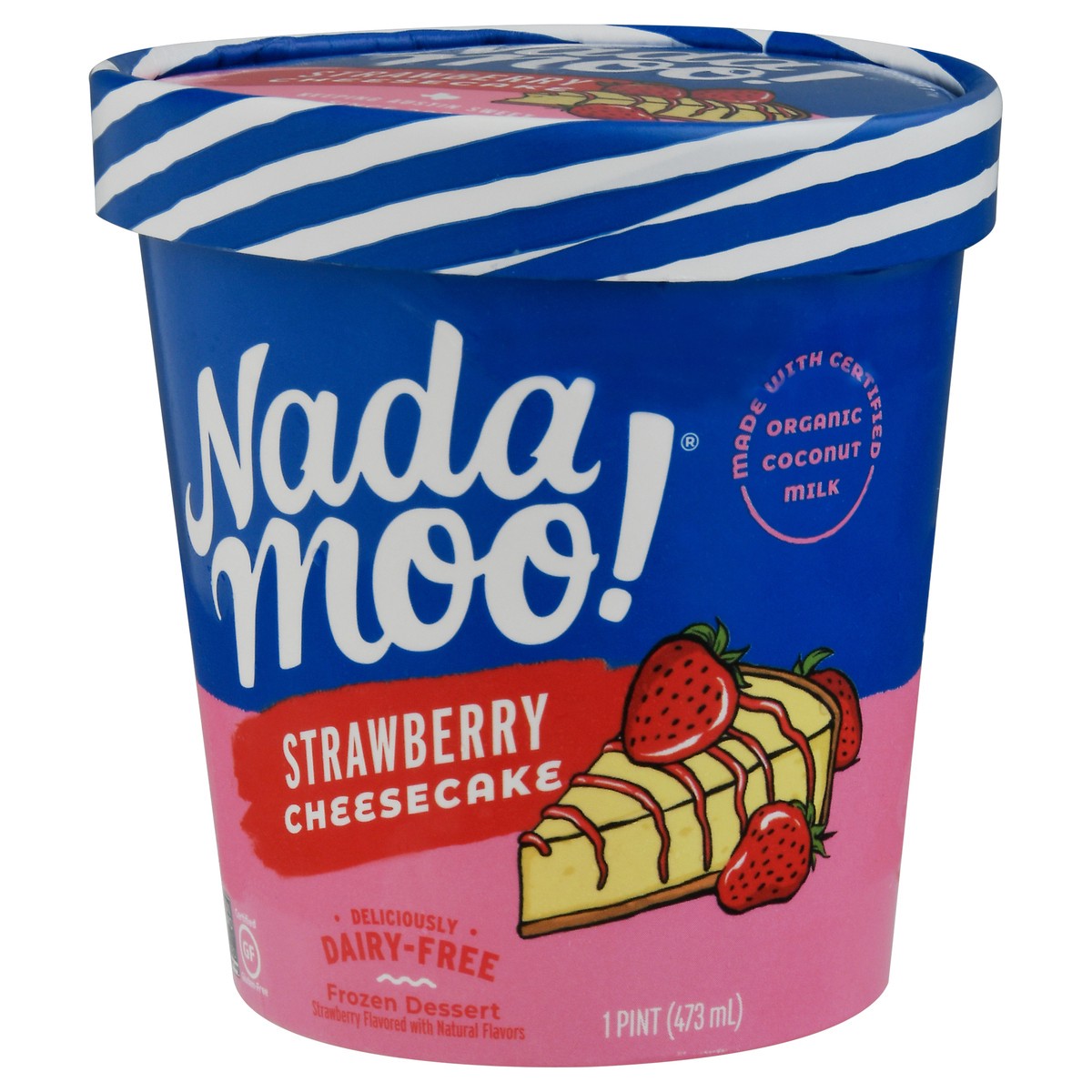 slide 3 of 11, NadaMoo Strawberry Cheesecake Dairy Free Frozen Dessert, 1 pint