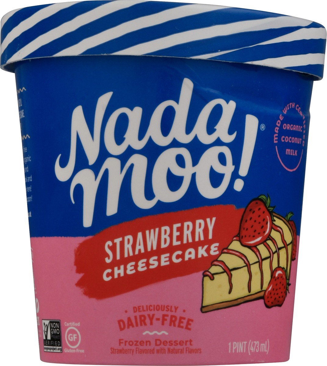slide 9 of 11, NadaMoo Strawberry Cheesecake Dairy Free Frozen Dessert, 1 pint