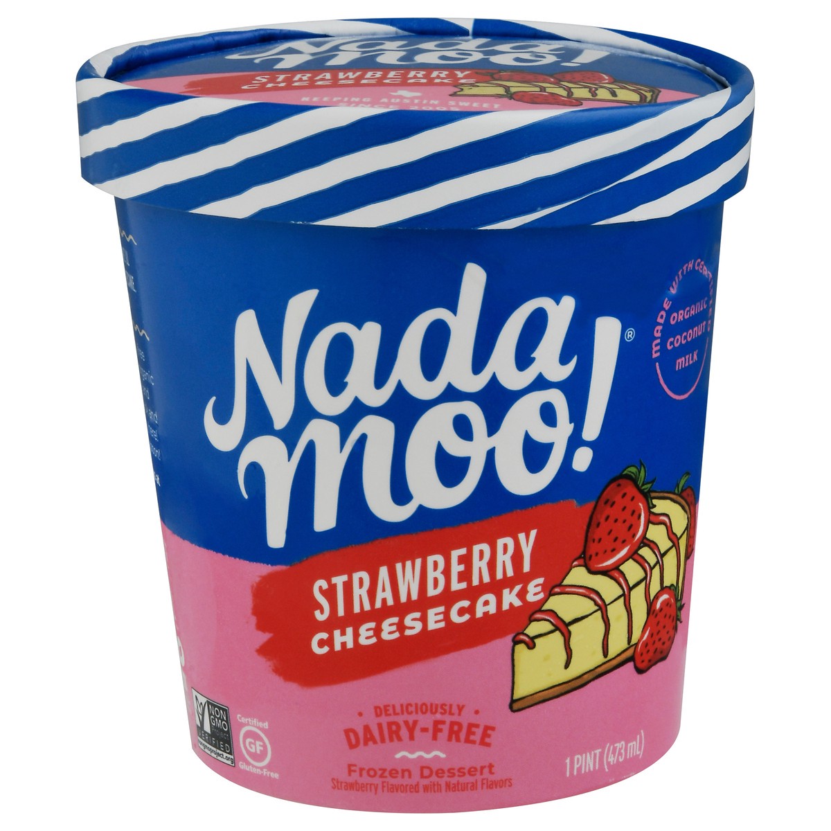 slide 11 of 11, NadaMoo Strawberry Cheesecake Dairy Free Frozen Dessert, 1 pint