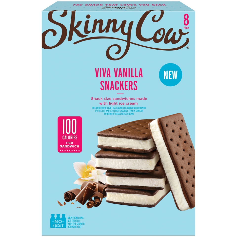 Skinny Cow Viva Vanilla Snackers Ice Cream Sandwiches 8 Ct Shipt