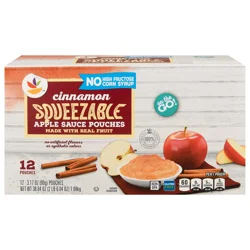 Giant Cinnamon Applesauce Squeezable Pouches - 12 ct