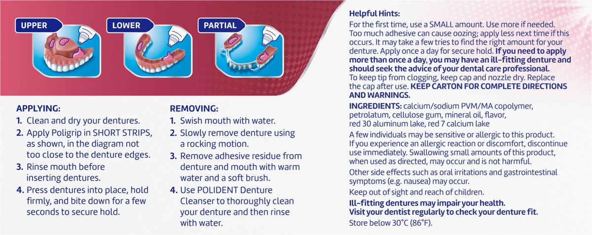 slide 7 of 11, Poligrip Super Poligrip Original Formula Zinc Free Denture and Partials Adhesive Cream, 2.4 ounce (Twin Pack), 2 ct