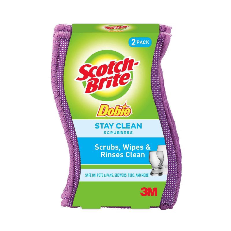 slide 1 of 9, Scotch-Brite Stay Clean Scrubbers 2 ea, 2 ct