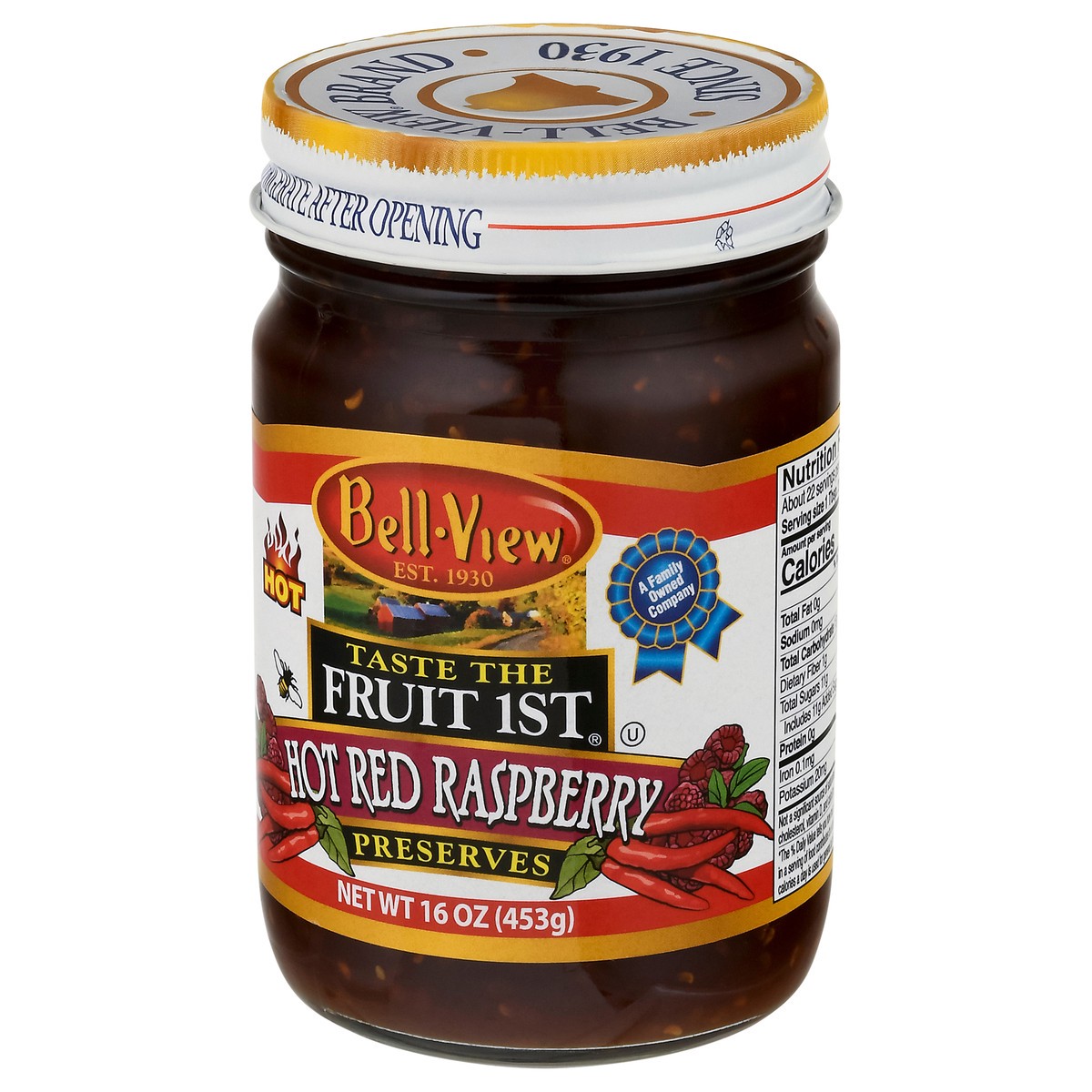 slide 11 of 13, Bell-View Taste The Fruit 1st Hot Red Raspberry Preserves 16 oz, 16 oz