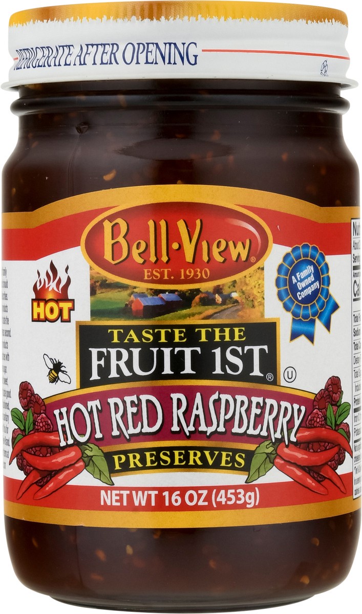 slide 10 of 13, Bell-View Taste The Fruit 1st Hot Red Raspberry Preserves 16 oz, 16 oz