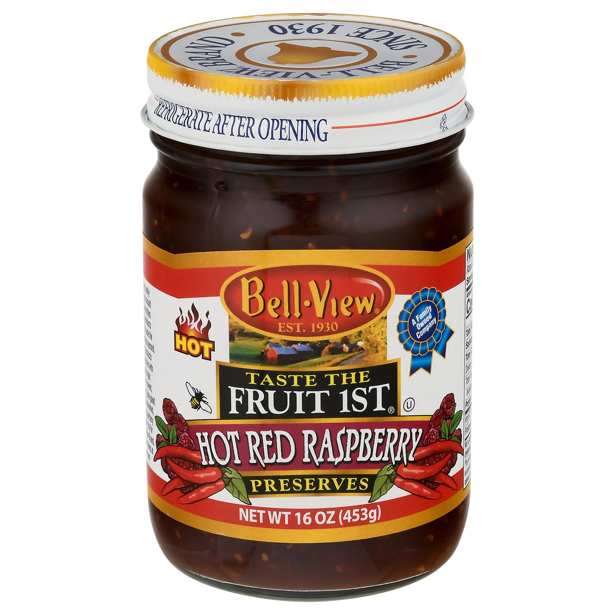 slide 1 of 13, Bell-View Taste The Fruit 1st Hot Red Raspberry Preserves 16 oz, 16 oz