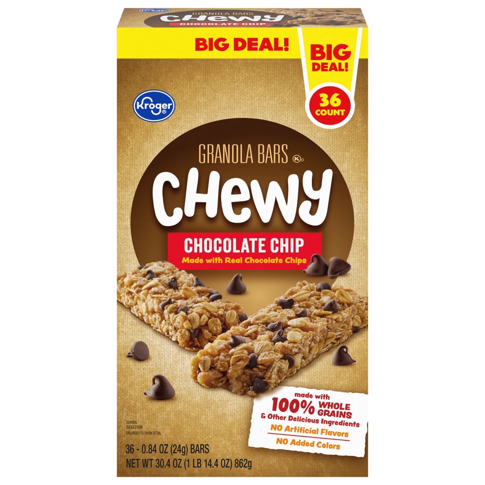 slide 2 of 2, Kroger Chocolate Chip Chewy Granola Bars Big Deal!, 36 ct / 0.84 oz