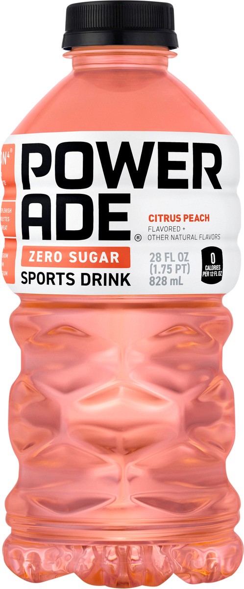 slide 6 of 10, Powerade Zero Sugar Citrus Peach Bottle- 28 fl oz, 28 fl oz