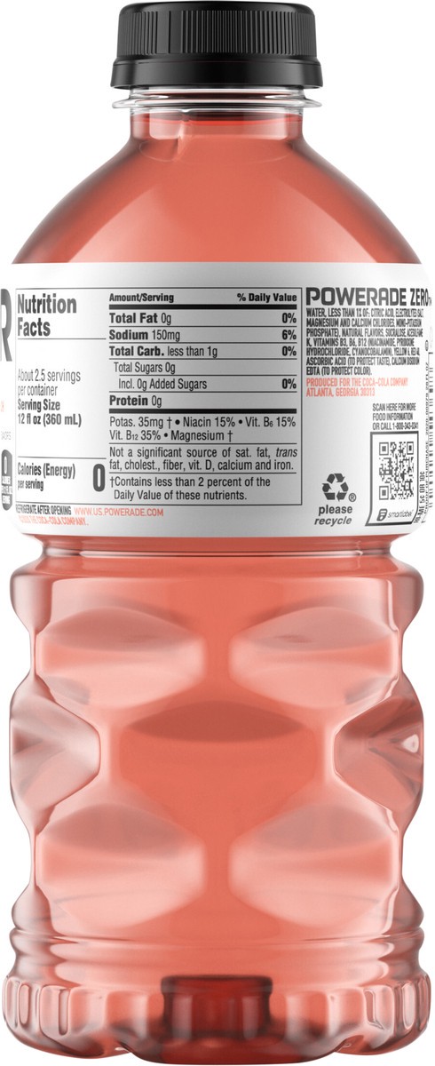 slide 9 of 10, Powerade Zero Sugar Citrus Peach Bottle- 28 fl oz, 28 fl oz