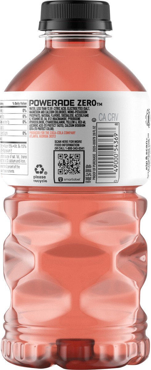 slide 3 of 10, Powerade Zero Sugar Citrus Peach Bottle- 28 fl oz, 28 fl oz