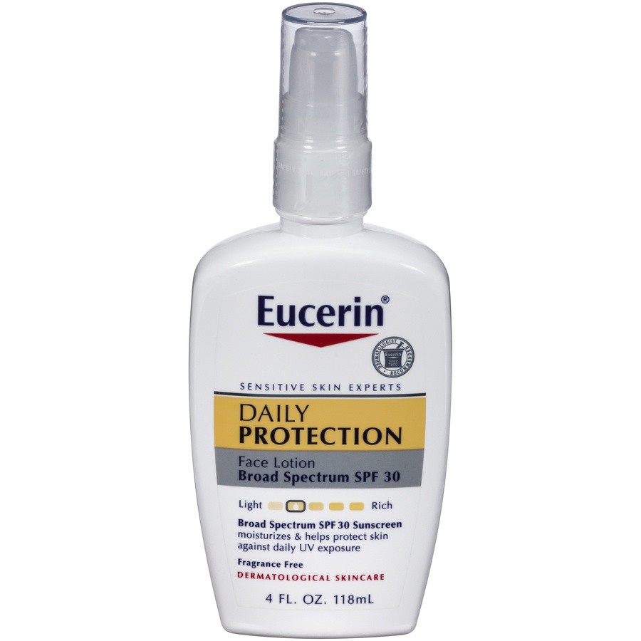 slide 1 of 7, Eucerin Daily Protection Broad Spectrum SPF 30 Sunscreen Moisturizing Face Lotion 4 fl. oz. Pump, 4 fl oz