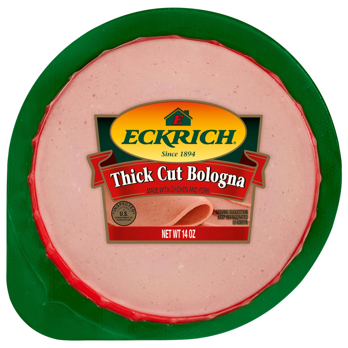 slide 1 of 13, Eckrich Thick Sliced Bologna Lunchmeat, 14 oz, 14 oz