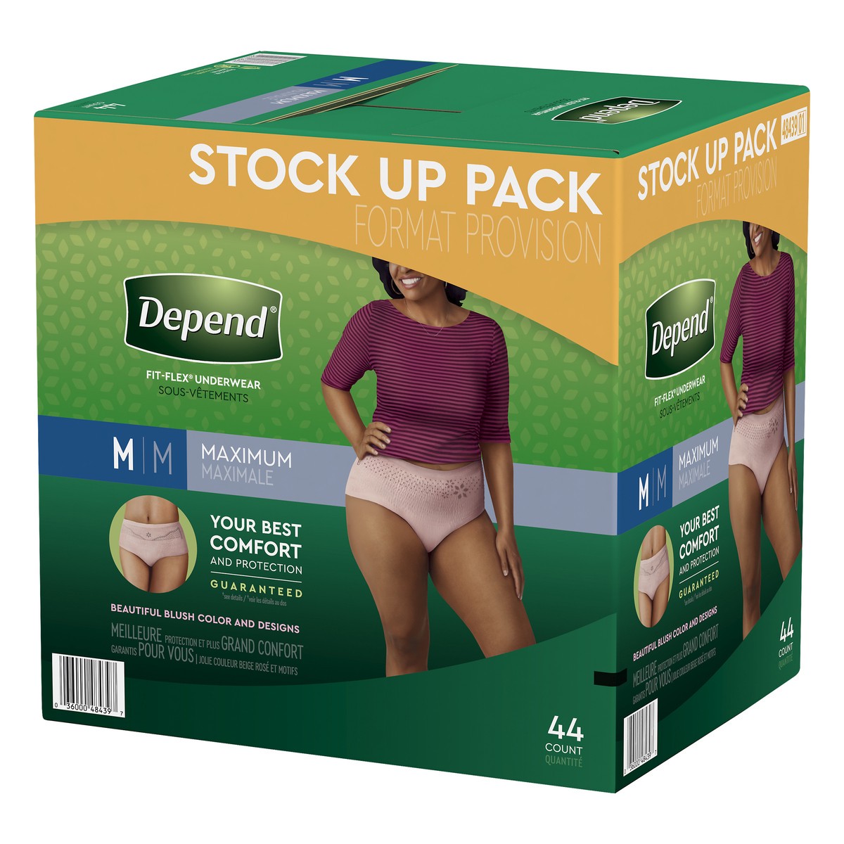 slide 8 of 10, Depend Fit-Flex Maximum Underwear Medium Stock Up Pack 44 Count, 44 ct