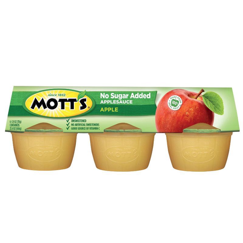 slide 2 of 15, Mott's No Sugar Added Natural Applesauce, 6 ct; 4 oz